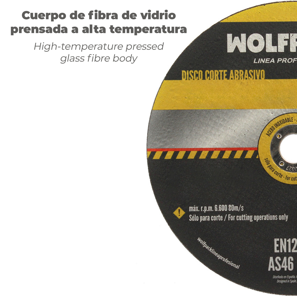 Disco Corte Abrasivo Piedra Fino Ø 115 x Ø 22 mm. Espesor 1,2 mm.