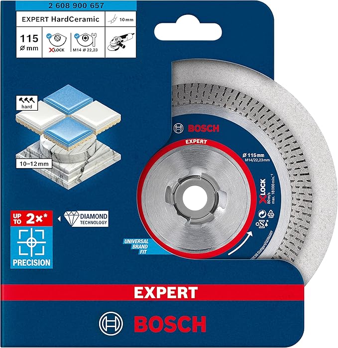 Disco de diamante EXPERT HardCeramic X-LOCK de 115 x 22,23 x 1,4 x 10 mm