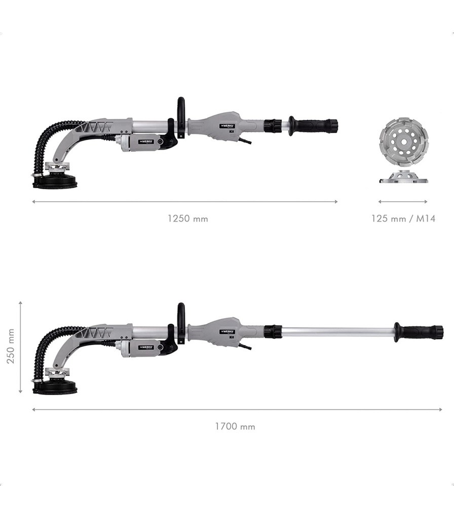 Lijadora Circular Paredes Techos Hormigón 125mm 1000W