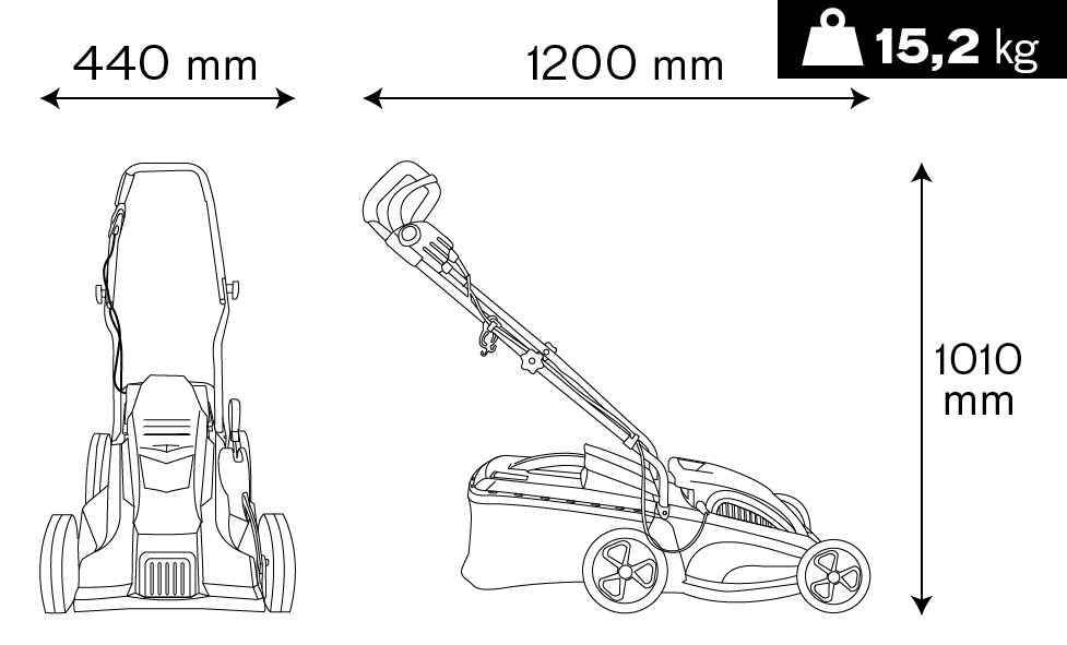 Cortacésped Eléctrico 1400w - 340mm