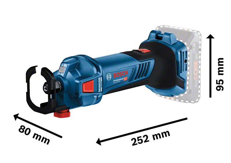 Fresadora de corte a batería para placas de yeso GCU 18V-30 + LBOXX136