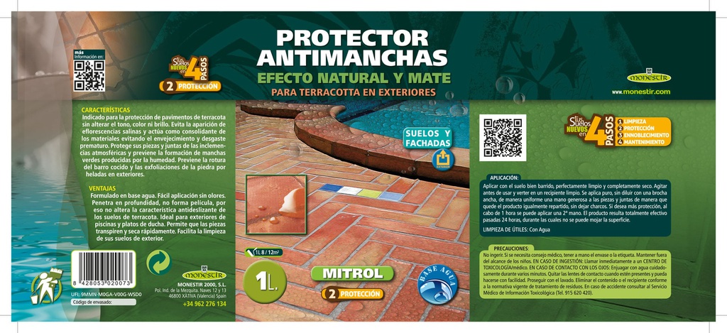 Mitrol, protector terracota acabado natural exteriores