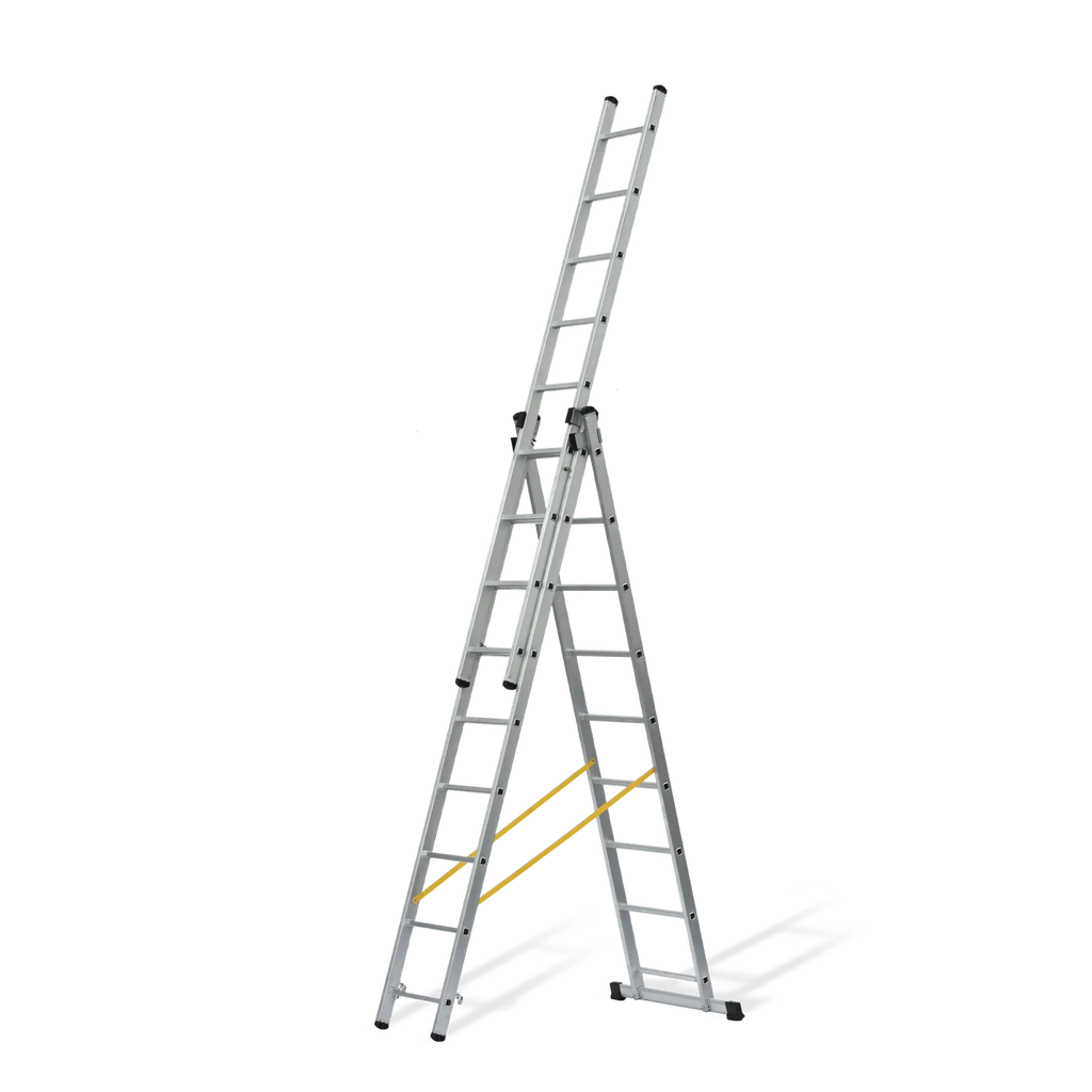 ESCALERA TRIPLE EXTENSIBLE CON PELDAÑOS CUADRADOS 3X2M
