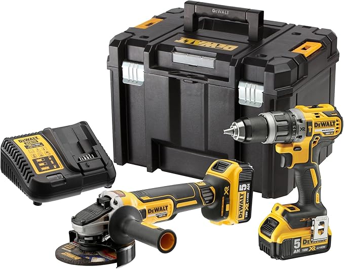 XR 18V ​​Kit = DCD796 13mm 70Nm Hammer Drill + DCG405 125mm Mini Grinder