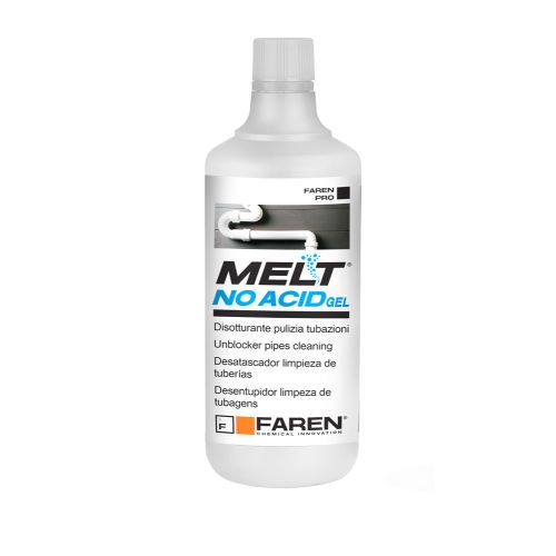 Biodegradable sanitizing unblocker melt no acid gel 1l