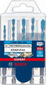 Set of 5 EXPERT HEX-9 MultiConstruction drill bits 4/5/6/6/8 mm
