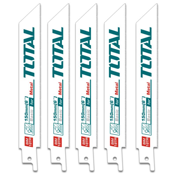 Sabre saw blades for metal. 150 x 19 x 1.2 mm. With 18 teeth per inch.