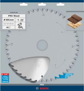 Hoja de sierra circular PRO Wood, 305 x 2,5 x 30 mm, T40