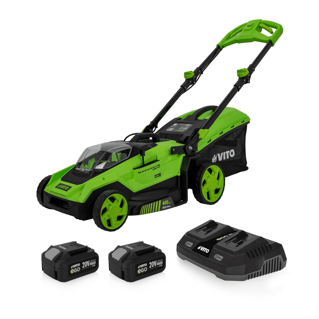 Cortacésped Brushless 400mm 40v, Con 2 Baterías Y Cargador