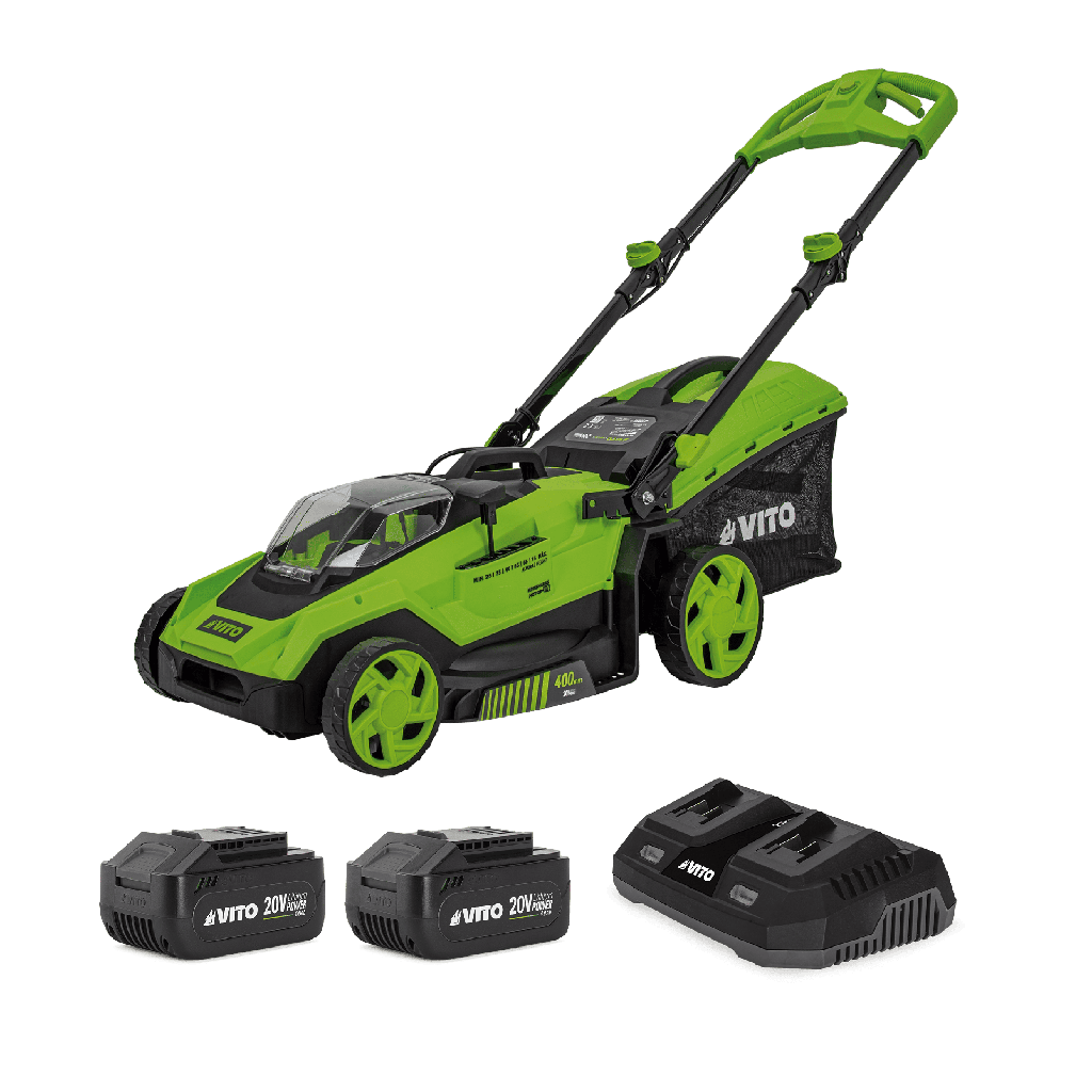 Cortacésped Brushless 400mm 40v, Con 2 Baterías Y Cargador