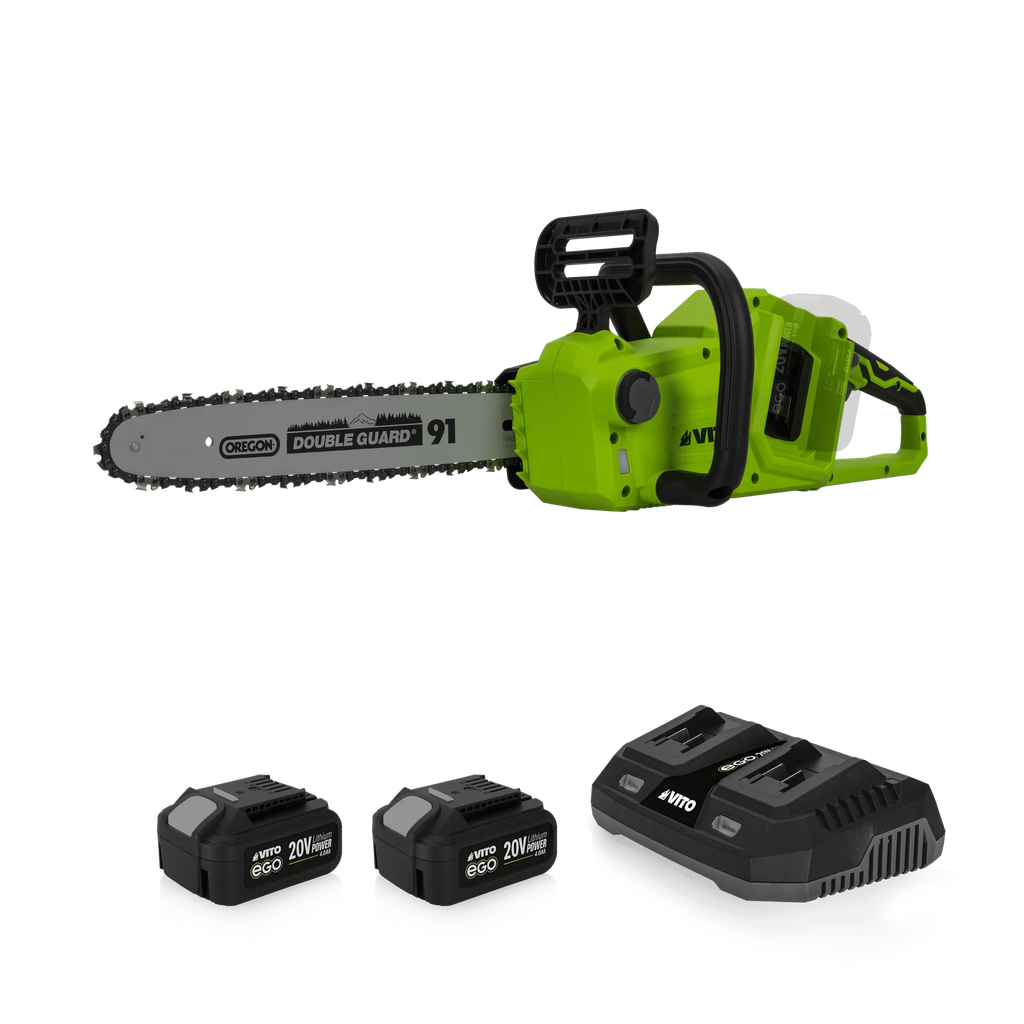 ELECTROSIERRA BRUSHLESS 40V  + 2 BATERÍAS 4AH  + CARGADOR RÁPIDO DOBLE 20V