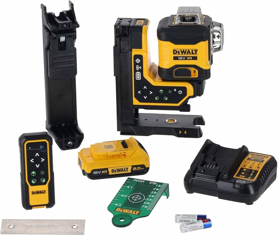 GREEN Self-Leveling Laser Level with 3-Line 360° XR 18V ​​Remote Control with 18V Li-Ion 2Ah Battery