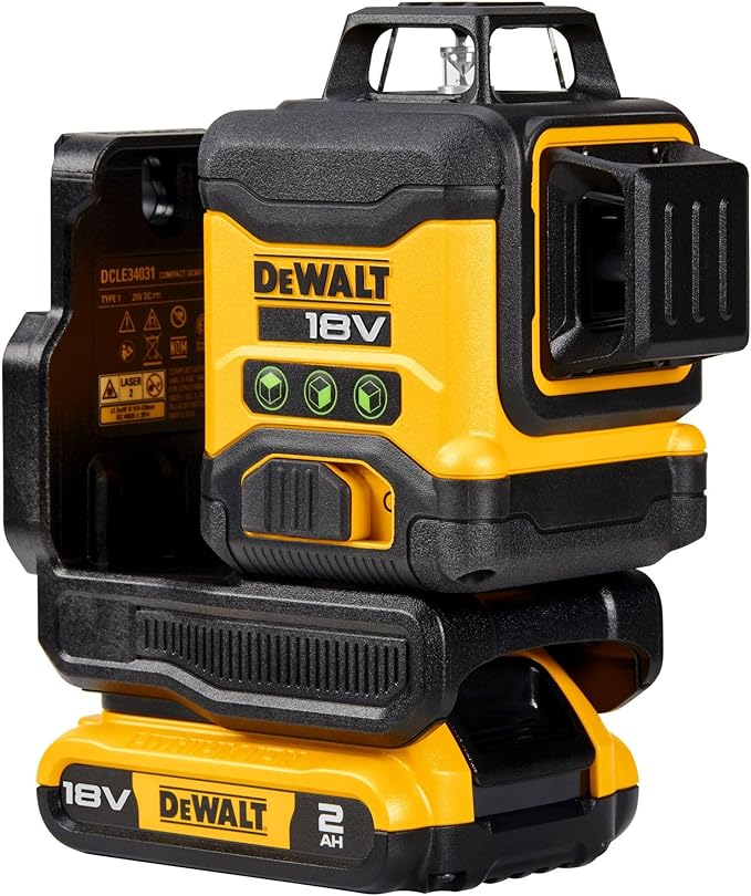 3-line 360° green self-leveling laser level with 18V Li-Ion 2Ah battery