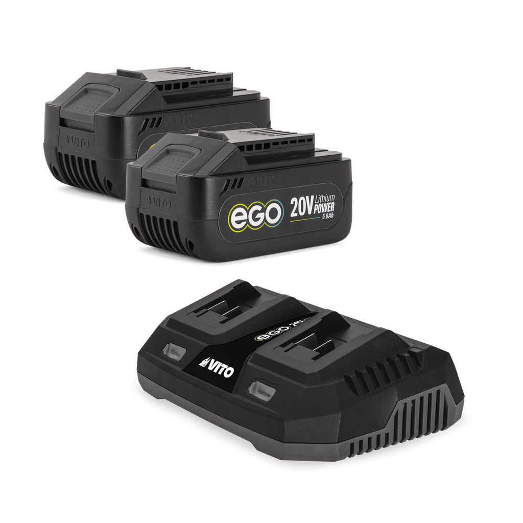 STARTERPACK: 2 x Baterías 5.0AH + Cargador doble