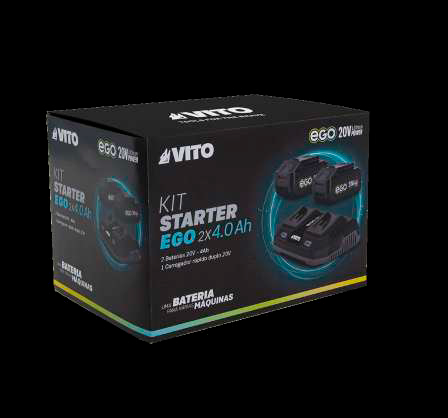 EGO STARTER KIT 2X5.0AH: 2X 20V 5AH BATTERIES + DOUBLE CHARGER