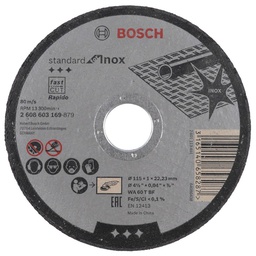 [2608603169] Disco corte recto Standard Inox 115mm
