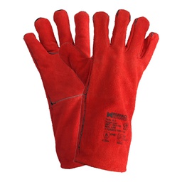 [15031150] Dense Red Long Welding Gloves