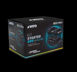 [PACK3STARTEREGO] KIT STARTER EGO 2X4.0AH: 2X BATERIAS 20V 4AH + CARGADOR DOBLE