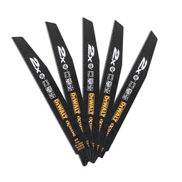 [DT2301L-QZ] Hoja sierra sable bi-metal Extreme 2X demolición 228mm paso diente 1mm (5 ud)