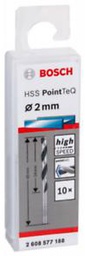 [2608577188] PointTeQ HSS twist drill bit 2.0 mm: 10 pcs