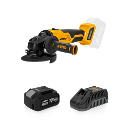 [PACK7EGO] AMOLADORA BRUSHLESS 20V – 115MM + BATERÍA 4.0Ah + CARGADOR RÁPIDO + CAJA